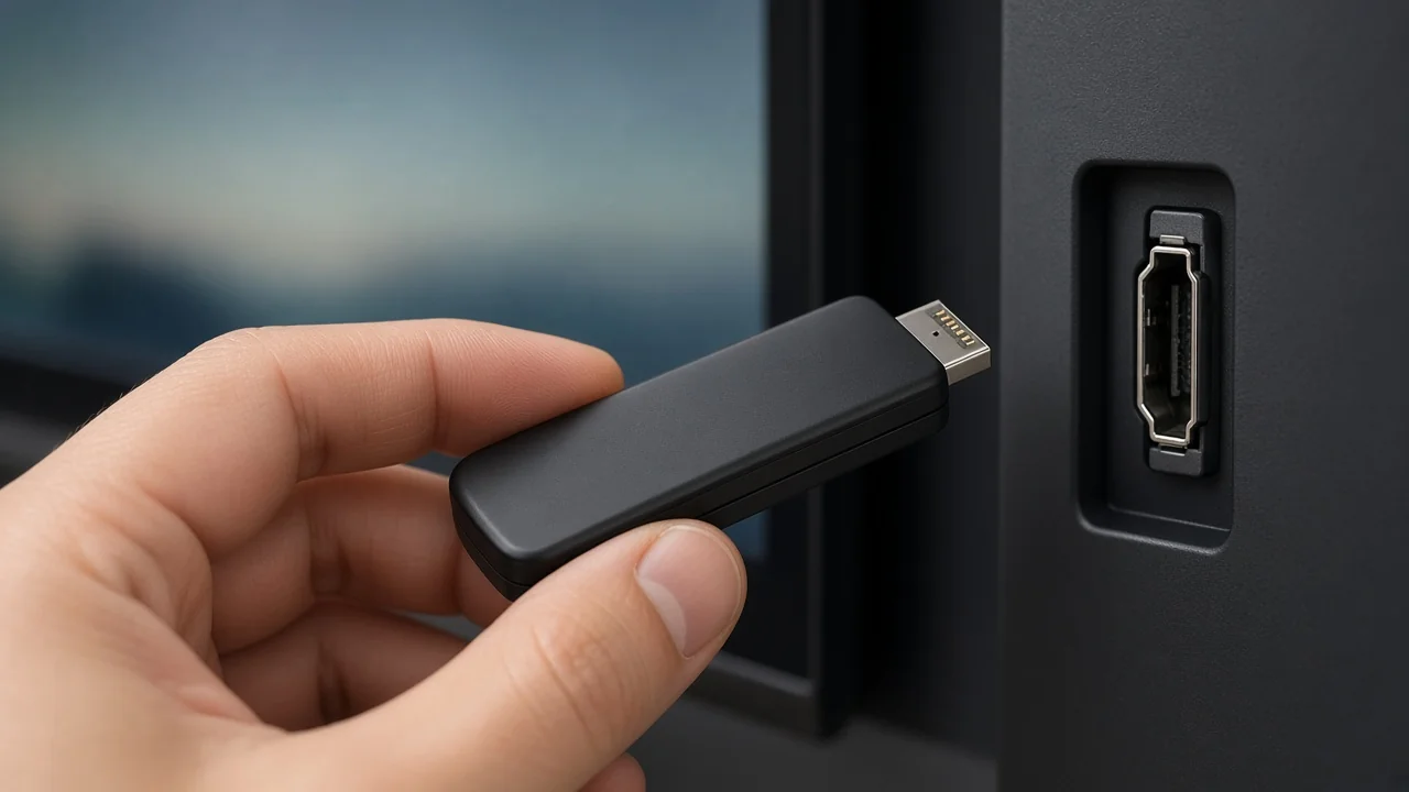 Stick in der Hand am HDMI
